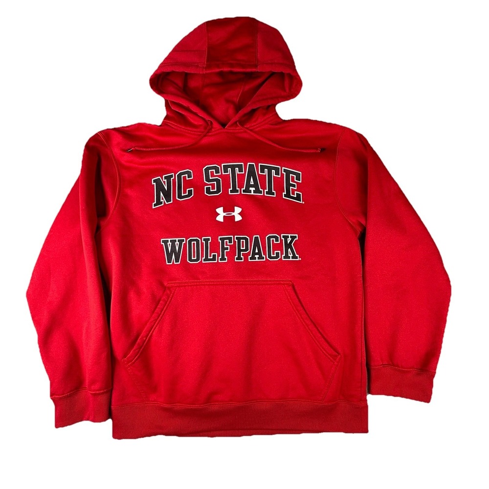 Under Armour Men's Medium NC State Wolfpack Hoodie Red Sweatshirt Pullover